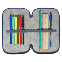 Пенал 2 секции, 125 х 205 мм, с наполнением 23 предмета, Calligrata "Монстрики" ламинированный картон, универсальный Пенал 2 секции, 125 х 205 мм, с наполнением 23 предмета, Calligrata "Монстрики" ламинированный картон, универсальный