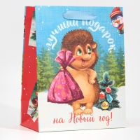 Пакет подарочный новогодний ламинированный &laquo;Лучший подарок&raquo;, MS 18 х 23 х 10 см, Новый год