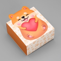 Коробка подарочная складная, упаковка, &laquo;Забавный корги&raquo;, 15 х 15 х 8 см