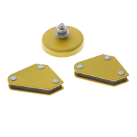 Набор магнитных угольников для сварки ТУНДРА, 45,90,135&deg;, 4 кг, 2 шт. + клемма, 200 А, 7 кг