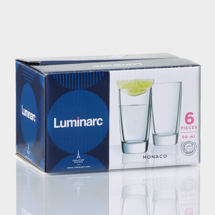 Набор стопок - шотов стеклянных &laquo;Монако&raquo;, 50 мл, 6 шт