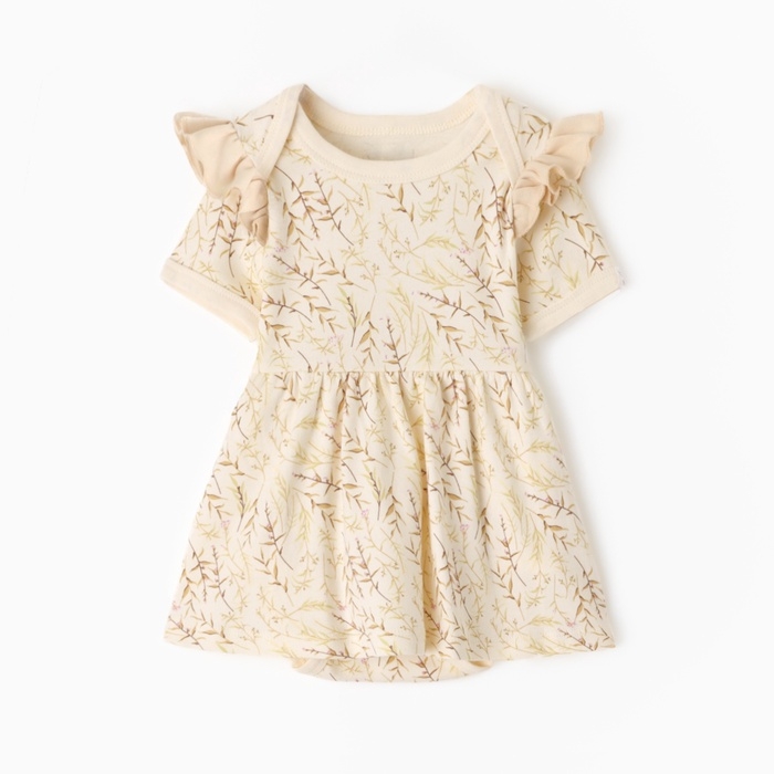 Боди-платье с шапочкой детское MINAKU "Nature", цвет бежевый, рост 86-92 см