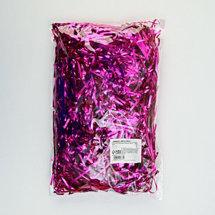 Наполнитель для шаров и подарков, упаковка, &laquo;Фуксия&raquo; , 15 х 26 см
