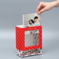 Коробка-фоторамка подарочная складная, упаковка, &laquo;Люблю тебя&raquo;, 14 х 14 х 8 см