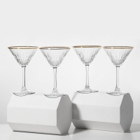 Набор стеклянных фужеров Elysia, 220 мл, 4 шт, золотая кайма Набор стеклянных фужеров Elysia, 220 мл, 4 шт, золотая кайма