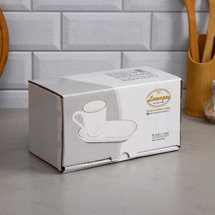 Чайный набор «Кармен», 2 предмета: чашка 250 мл, блюдце, фарфор, Иран Чайный набор «Кармен», 2 предмета: чашка 250 мл, блюдце, фарфор, Иран