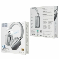 Наушники Hoco W35, беспроводные, полноразмерные, Bluetooth 5.0, 400 мАч, серебристый