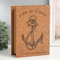Шкатулка-книга дерево кожзам под пробку "Якорь" 6х18х24 см Шкатулка-книга дерево кожзам под пробку "Якорь" 6х18х24 см