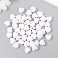 Бусины пластик "Сердечко белоснежное" набор 20 гр 0,6х1х1 см Бусины пластик "Сердечко белоснежное" набор 20 гр 0,6х1х1 см