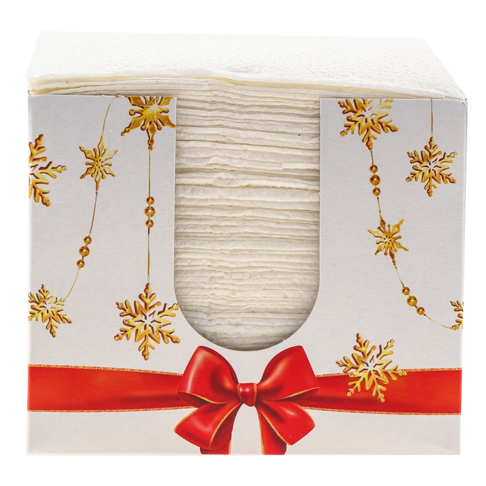 Салфетки новогодние бумажные в коробке «Ёлочные игрушки», интерьерные, 75 листов Салфетки новогодние бумажные в коробке «Ёлочные игрушки», интерьерные, 75 листов