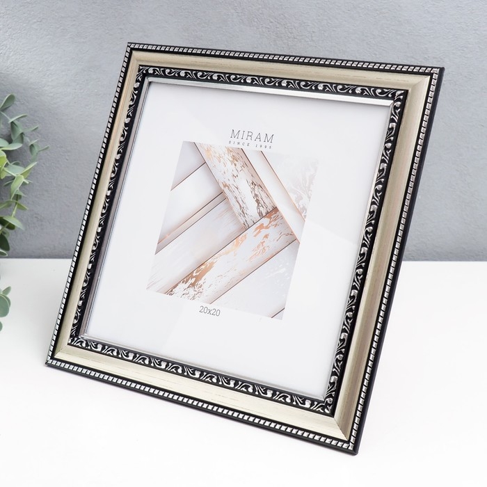 Фоторамка пластик Фоторамка пластик "МИРАМ" 20х20 см серебро (пластиковый экран)