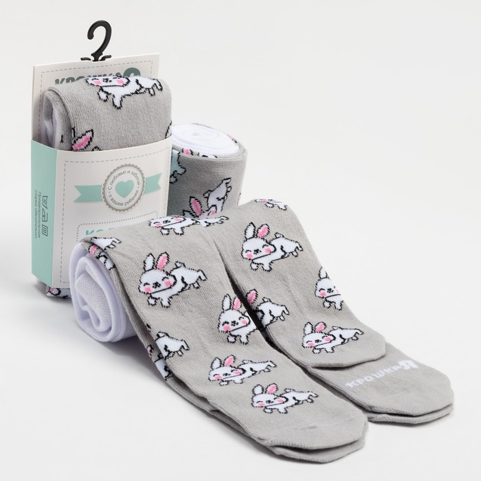 Колготки Крошка Я Колготки Крошка Я "Зайка", серый, рост 74-80 см