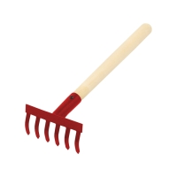 Малые прямые грабли, 6 зубцов, длина 31 см, металл, деревянная ручка Малые прямые грабли, 6 зубцов, длина 31 см, металл, деревянная ручка