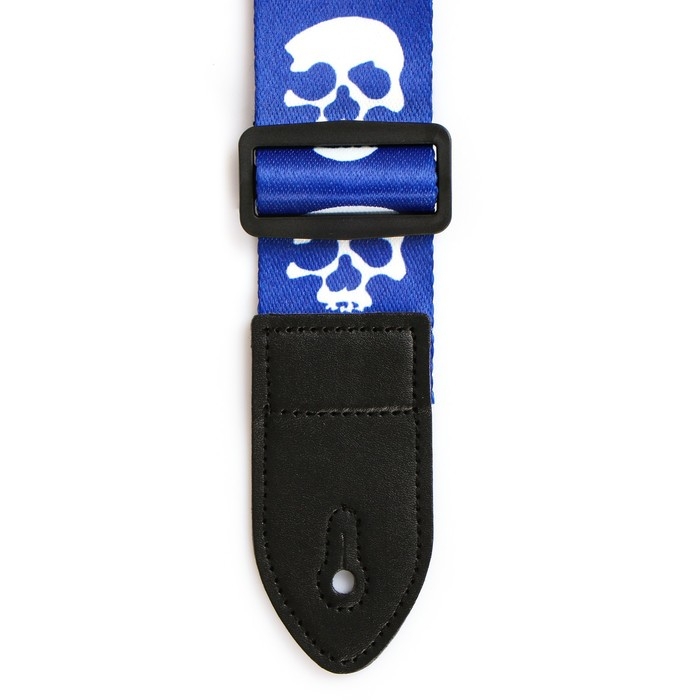 Ремень для гитары Music Life, 60-117х5 см, черепа на синем Ремень для гитары Music Life, 60-117х5 см, черепа на синем