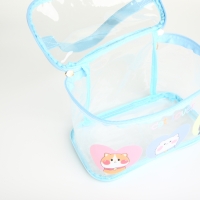 Косметичка на молнии, цвет голубой