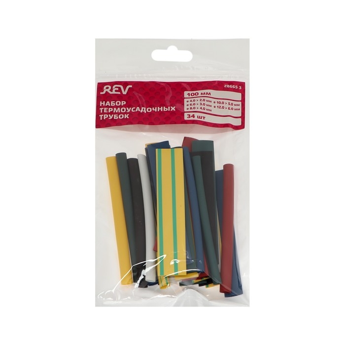 Термоусаживаемая трубка Duwi, 4/2, 6/3, 8/4, 10/5, 12/6 мм, набор 34 шт. Термоусаживаемая трубка Duwi, 4/2, 6/3, 8/4, 10/5, 12/6 мм, набор 34 шт.
