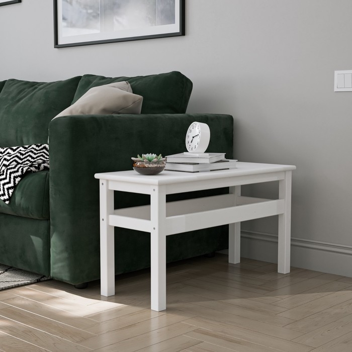 Банкетка,450х330х800,Белая/Массив берёзы