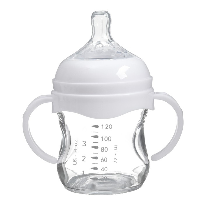 Бутылочка для кормления &Oslash;50 ШГ 120 мл., стекло, цвет белый
