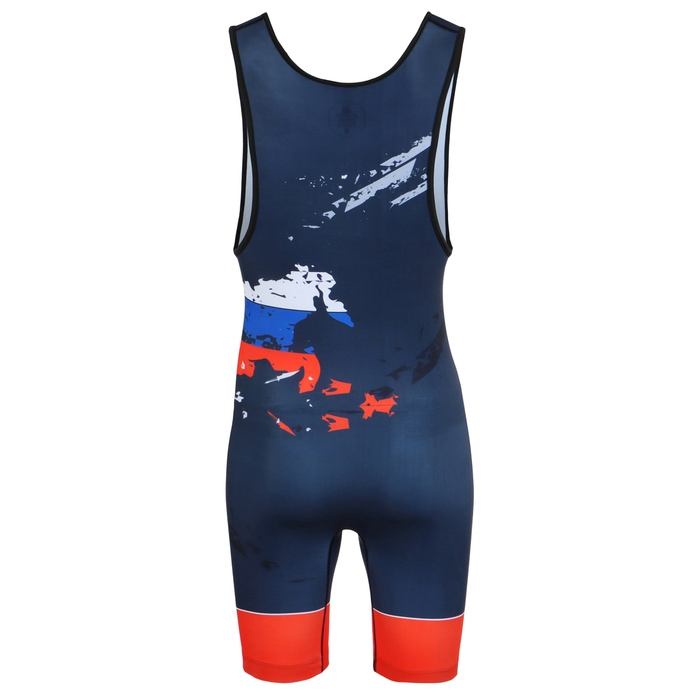 Трико борцовское BoyBo Flag одностороннее, р. XL, цвет синий/чёрный