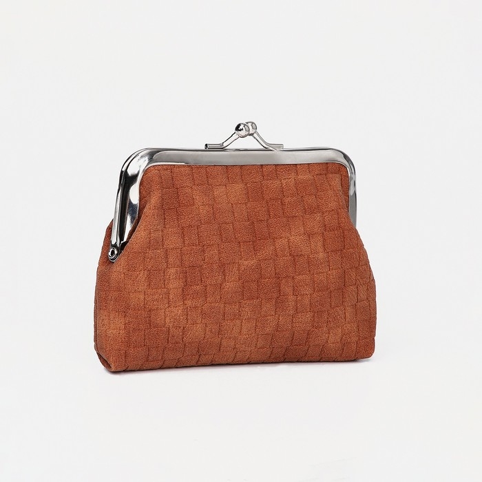 Кошелёк женский на фермуаре, цвет коричневый