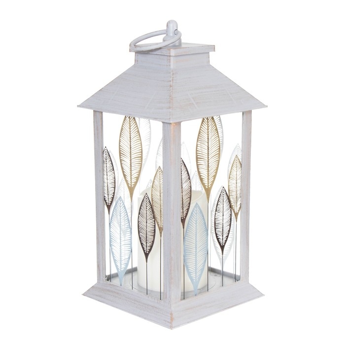 Ночник "Три листа" LED от батареек 3хААА серый с золотой патиной 14х14х29,5 см RISALUX