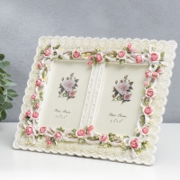 Фоторамка полистоун на 2 фото 9х13 см "Розы и ленты" стразы 20,5х27 см Фоторамка полистоун на 2 фото 9х13 см "Розы и ленты" стразы 20,5х27 см