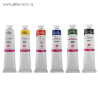 Краска акриловая в тубе, набор 6 цветов х 46 мл, ЗХК "Сонет", художественная, 28411325 Краска акриловая в тубе, набор 6 цветов х 46 мл, ЗХК "Сонет", художественная, 28411325