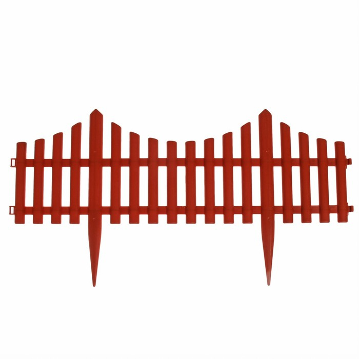 Ограждение декоративное, 30 &times; 300 см, 5 секций, пластик, терракотовое, Greengo