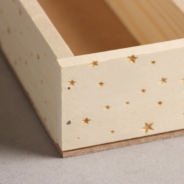 Кашпо деревянное, 27.5&times;20&times;4.5 см "Be happy", 2 отдела, гравировка