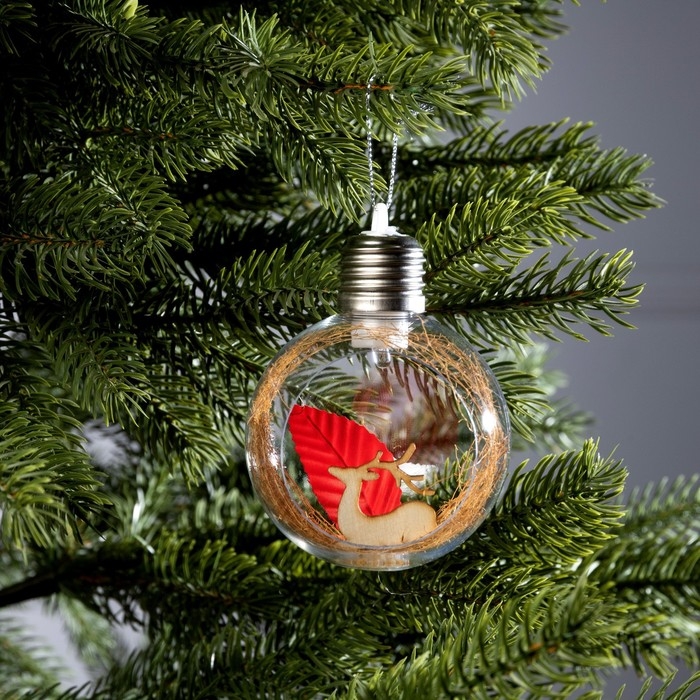 Ёлочный шар «Олень», батарейки, 1 LED, свечение тёплое белое Ёлочный шар «Олень», батарейки, 1 LED, свечение тёплое белое