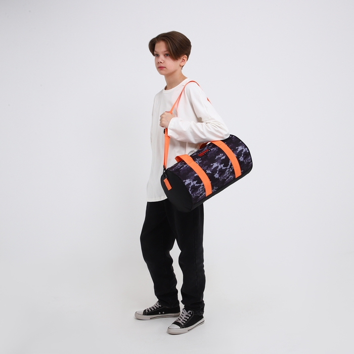 Сумка детская спортивная для мальчика &laquo;Камуфляж&raquo;, 40*20*20 см, 40*20 х см, отдел на молнии, цвет чёрный