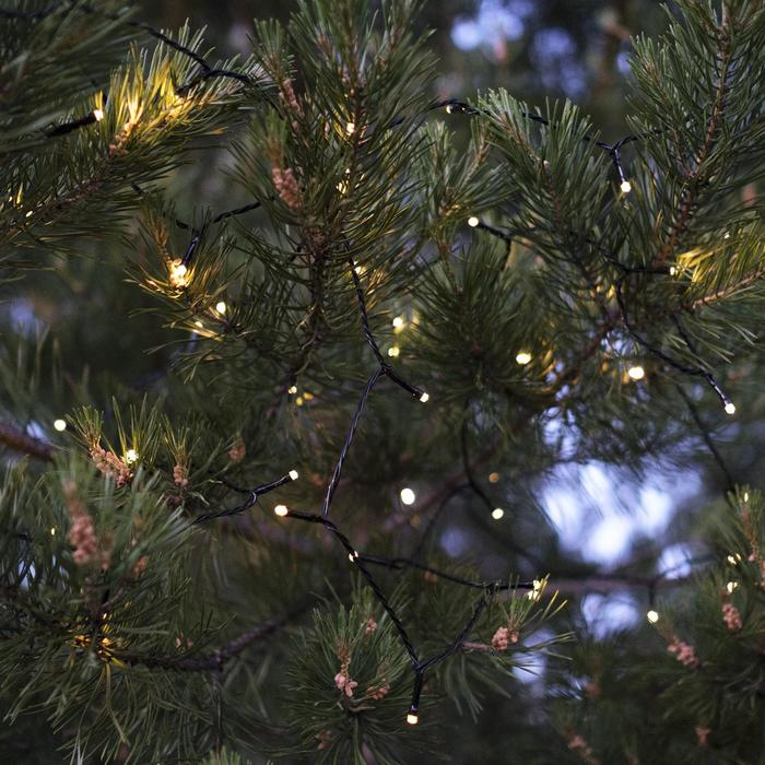 Гирлянда &laquo;Нить&raquo; 10 м, IP44, тёмная нить, 100 LED, свечение тёплое белое, 8 режимов, 220 В