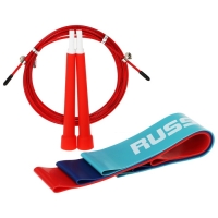 Набор для фитнеса ONLYTOP &laquo;Россия&raquo;: 3 фитнес-резинки, скакалка