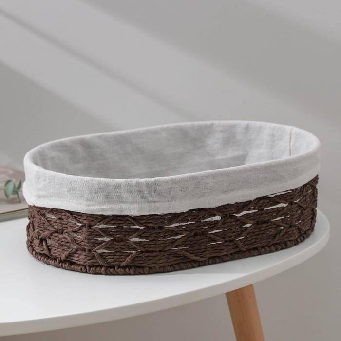 Корзина плетёная Доляна «Лира», 34×24×10,5 см, цвет коричневый Корзина плетёная Доляна «Лира», 34×24×10,5 см, цвет коричневый