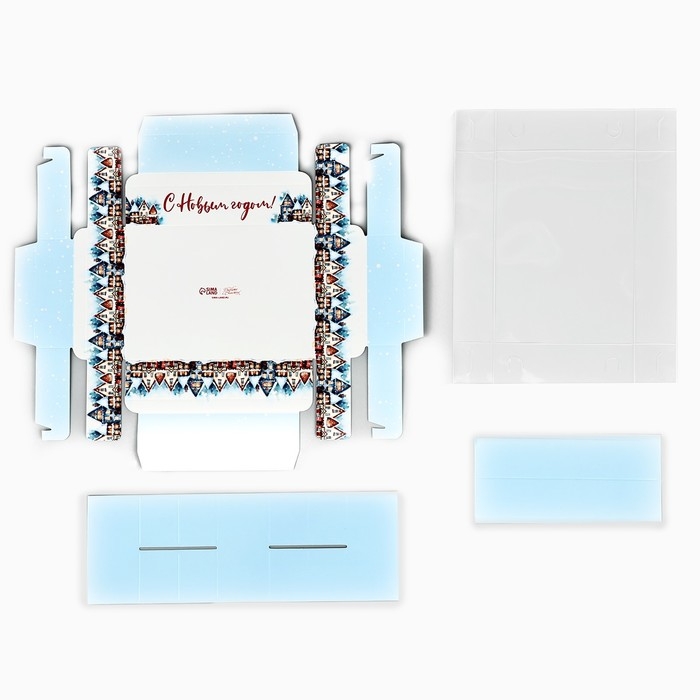 Коробка под 6 конфет с ячейками «Снежный городок», 10 х 14.5 х 3 см, Новый год Коробка под 6 конфет с ячейками «Снежный городок», 10 х 14.5 х 3 см, Новый год