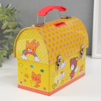 Копилка металл сундучок "Мишутка на жёлтом" 13х16х8,5 см Копилка металл сундучок "Мишутка на жёлтом" 13х16х8,5 см