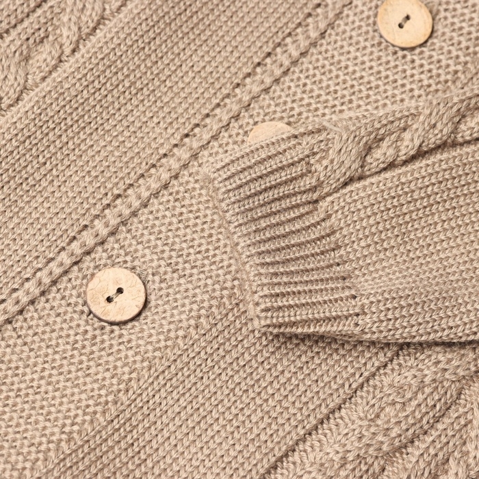 Комбинезон детский с шапочкой вязаный MINAKU, рост 56-62, цвет коричневый