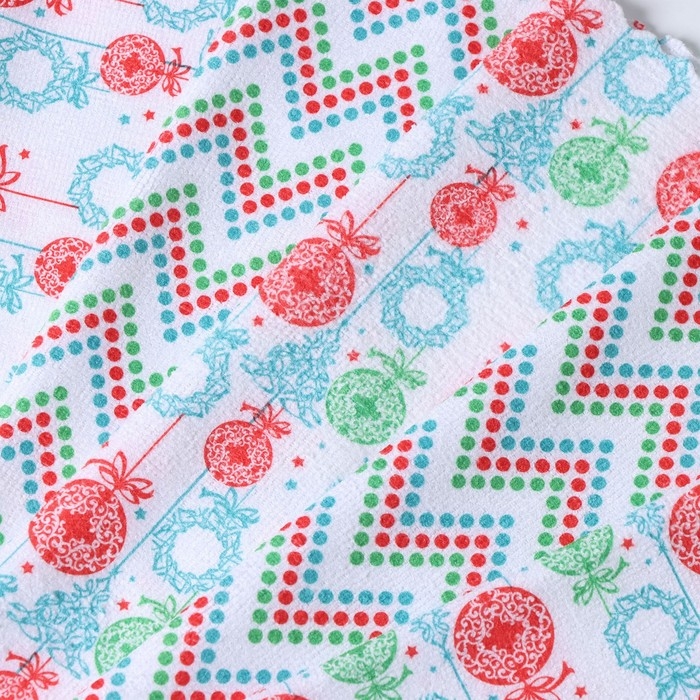 Салфетка новогодняя для уборки Доляна &laquo;С Новым Годом&raquo;, 5 шт, 220 г/м&sup2;, 30&times;30 см, микрофибра, цвет МИКС