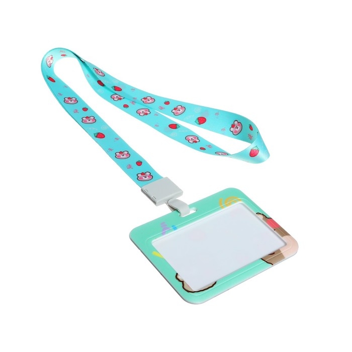 Бейдж горизонтальный, внешний размер 10 х 7,8 см, внутренний размер 5,2 х 8,2 см, лента 42 см, с рисунком Бейдж горизонтальный, внешний размер 10 х 7,8 см, внутренний размер 5,2 х 8,2 см, лента 42 см, с рисунком "Мишки"