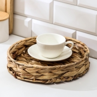 Корзинка для подачи Доляна «Камыш», d=24 см, из соломы Корзинка для подачи Доляна «Камыш», d=24 см, из соломы