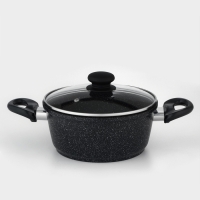 Кастрюля Доляна &laquo;Элит&raquo;, 2 л, 2 л, d=21,5 см, h=9,2 см, антипригарное покрытие, стеклянная крышка