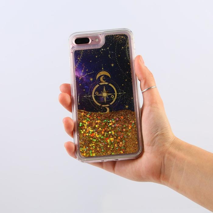 Чехол на телефон iPhone 7/8 PLUS с блёстками внутри Stars , 7,7 &times; 15,8 см