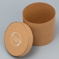 Коробка подарочная шляпная из микрогофры, упаковка, &laquo;От всей души&raquo;, 15 х 15 см