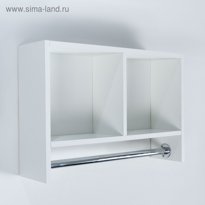 Шкаф подвесной для ванной комнаты со штангой для полотенец белый, 60 х 15,4 х 40 см