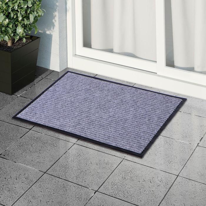 Коврик придверный влаговпитывающий, ребристый, &laquo;Стандарт&raquo;, 50&times;80 см, цвет серый