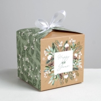 Коробка подарочная новогодняя складная «Волшебство», 12 х 12 х 12 см, Новый год Коробка подарочная новогодняя складная «Волшебство», 12 х 12 х 12 см, Новый год