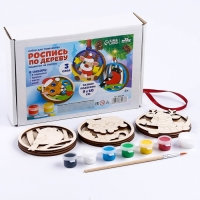 Новогодняя роспись по дереву &laquo;Новый год! Подвески на ёлочку&raquo;