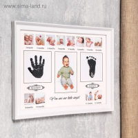 Фоторамка на 13 фото 4х4, 7,5х11,5 см с штемп.подушкой "Наш ангел" белая 30х40х2,5 см Фоторамка на 13 фото 4х4, 7,5х11,5 см с штемп.подушкой "Наш ангел" белая 30х40х2,5 см