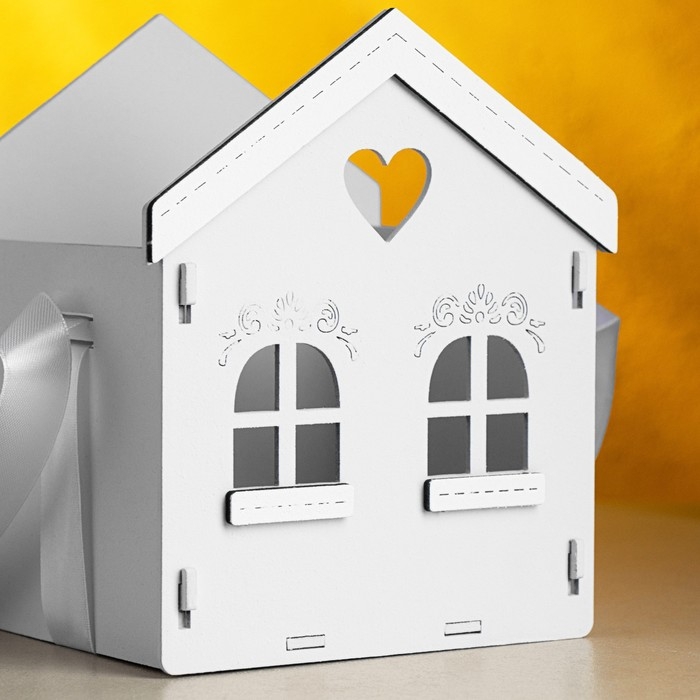 Кашпо "Домик", 13х12х15,5 см, дуб, сиреневый