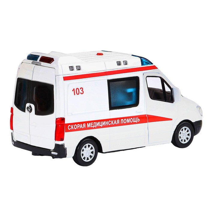 Машина металлическая &laquo;Mercedes Sprinter. Скорая помощь&raquo; 1:32, инерция, цвет белый, световые и звуковые эффекты